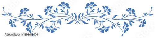 decorative divider leaves blue ornament