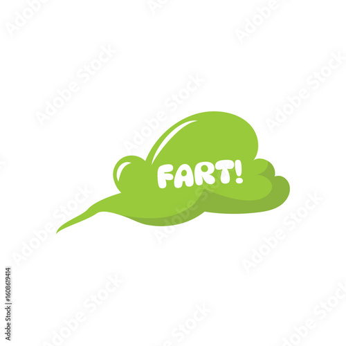 Fart smoke cartoon icon. Stink fart bad smell green gas cloud
