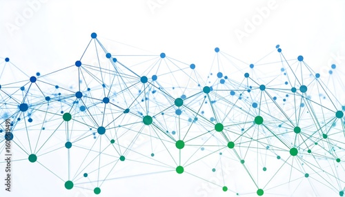 Abstract network of interconnected nodes forming a wave-like pattern