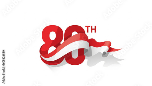 Modern 80th Independence Day of Indonesia Concept