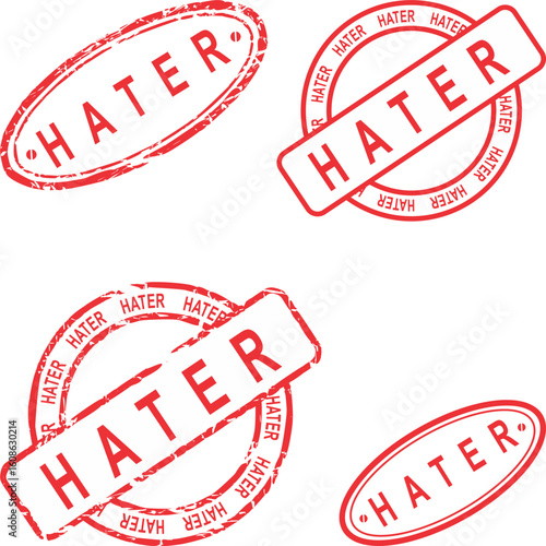 hater red stamp sticker in vector art very easy to edit
