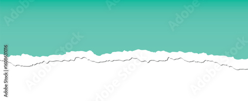 Realistic torn paper edge. Ripped Mint Green paper mockup isolated on transparent background. Piece of rip paper PNG. mockup template 
