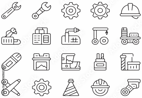 Industrial machinery and tools collection wrench gear