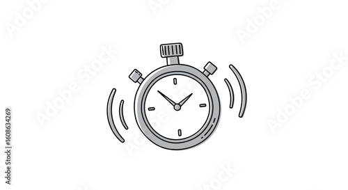 Stopwatch alarm vibrating to indicate time elapsed or a set timer has finished its countdown