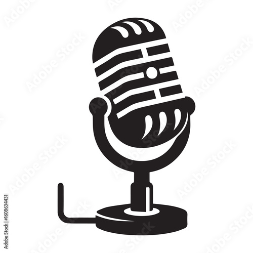 microphone   vector silhouette  Graphic white background design 
