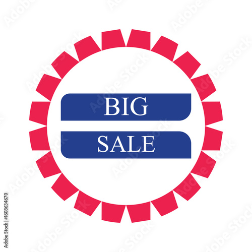 Big Sale Round Red Blue Icon.