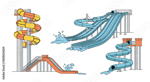 Thrilling water park rides offering exciting aquatic adventures for all ages
