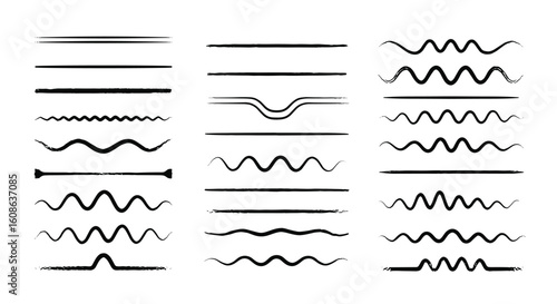 Collection of various hand drawn underline styles for creative design projects