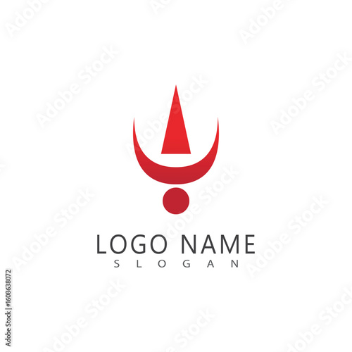 Stylized trident logo vector and symbol design