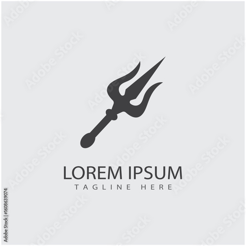 Stylized trident logo vector and symbol design