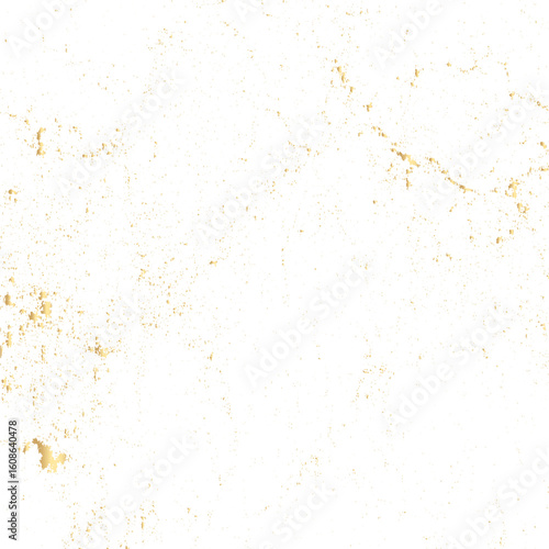 Golden foil flakes with shimmering effect on transparent background. Shiny golden foil pieces scattered with flame shimmer transparent design  