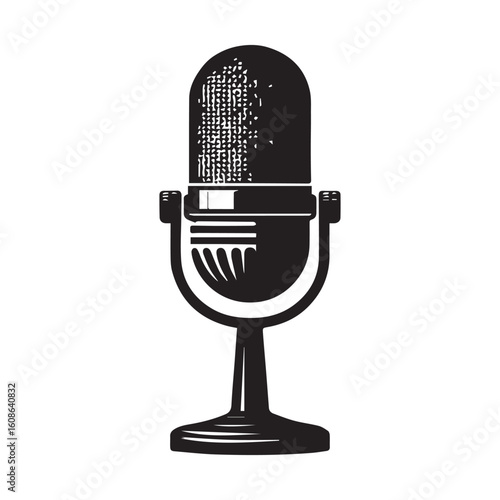 microphone   vector silhouette  Graphic white background design 