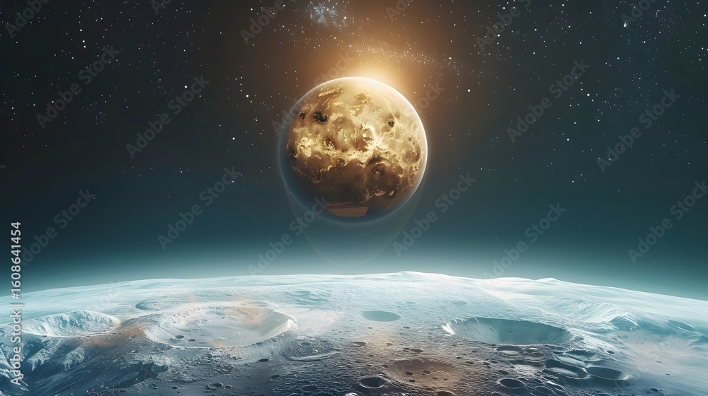 Fototapeta premium Luminous Planet in the Outer Solar System