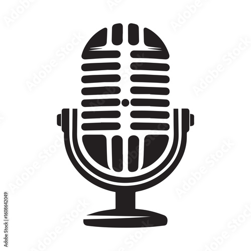 microphone   vector silhouette  Graphic white background design 