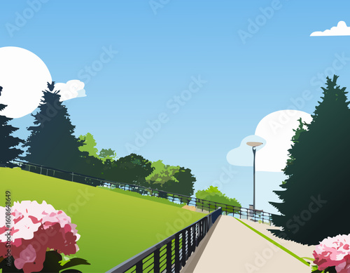 公園とスロープ