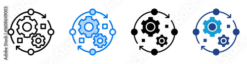 Synergy icon set multiple style collection