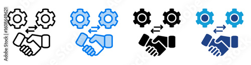 alliance icon set multiple style collection