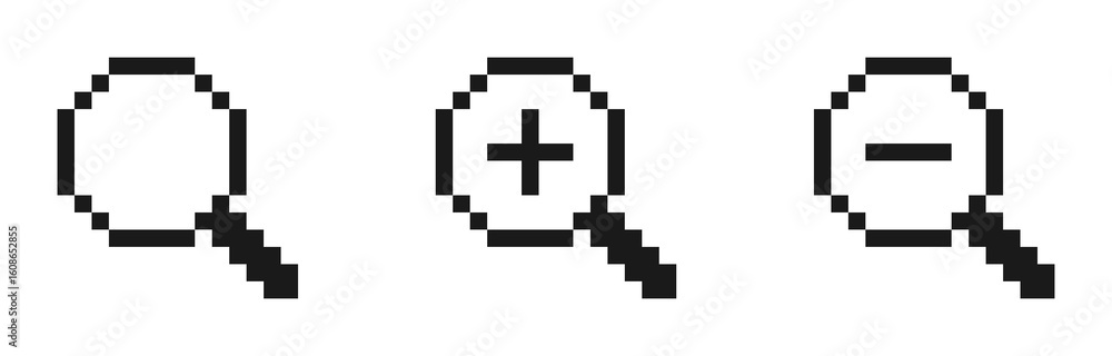 pixel magnifying glass icon pixel magnifying glass icon