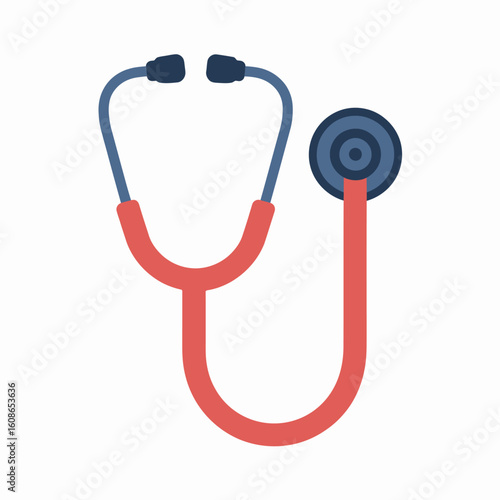 Stethoscope Medical Tool: A simple yet elegant illustration of a stethoscope, the tool of medical professionals for health, diagnosing and monitoring, symbolizing care and healing.
