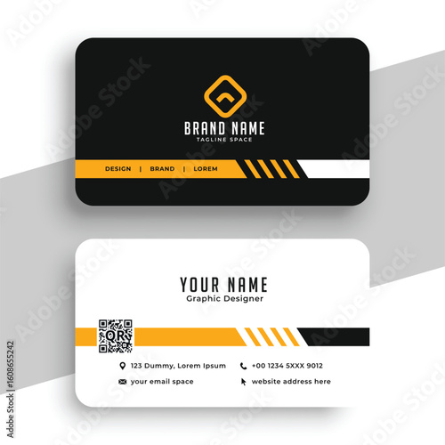 black and white company business card template for individual contact