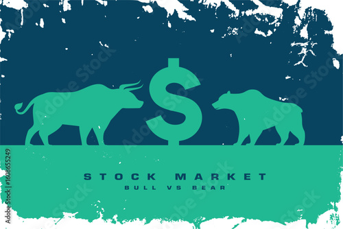 global stock market bear vs bull volatility with dollar symbol
