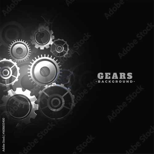 metallic rack and pinion gear wheel dark background