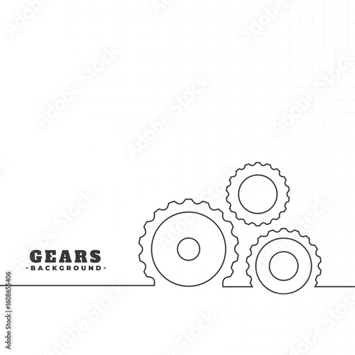 line style gear wheel machinery concept background design