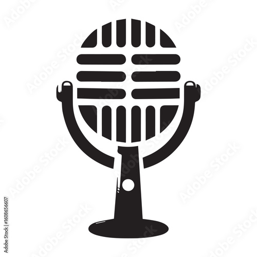 microphone   vector silhouette  Graphic white background design 