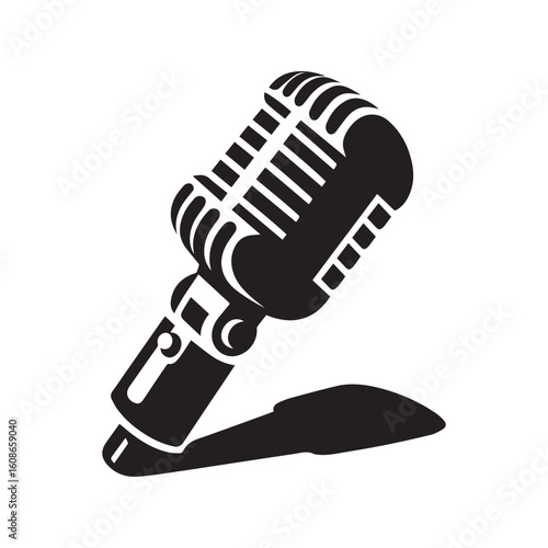 microphone   vector silhouette  Graphic white background design 