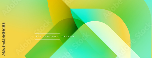 Abstract fluid shapes overlap, creating vibrant yellow, green gradients. Modern design element for backgrounds, presentations.