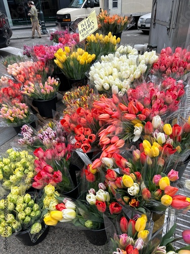 flowers in a market