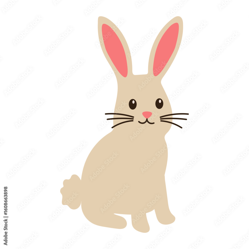 Obraz premium Cute Rabbit Illustration Flat Design