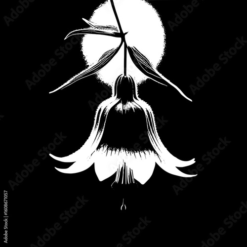 Bluebell Flower SVG | Drooping Bloom with Thin Stem