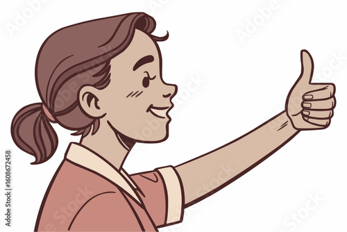 Woman giving thumbs up