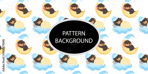 cute doodle dog pattern background. Baby dog new born pattern background design. fabric, textile. Trendy scandinavian vector background. Perfect for kids apparel,fabric, textile, nursery decoration