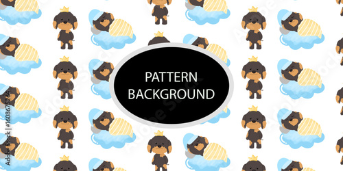 cute doodle dog pattern background. Baby dog new born pattern background design. fabric, textile. Trendy scandinavian vector background. Perfect for kids apparel,fabric, textile, nursery decoration
