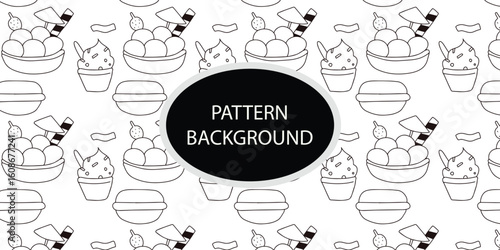 Handrawn fast food pattern background. Trendy scandinavian vector background. Perfect for kids apparel,fabric, textile, nursery, decoration wrapping paper