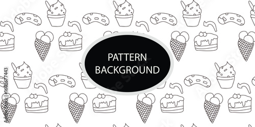 Handrawn fast food pattern background. Trendy scandinavian vector background. Perfect for kids apparel,fabric, textile, nursery, decoration wrapping paper