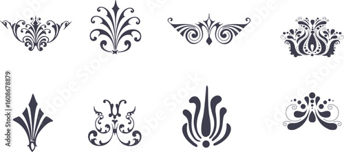 vector set of floral elements bundle design.  