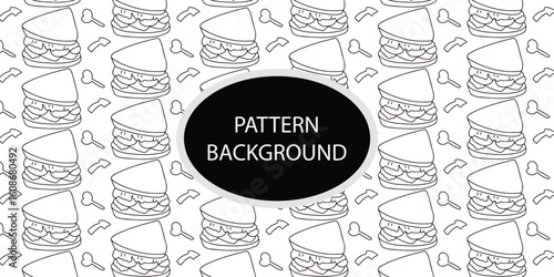 Handrawn fast food pattern background. Trendy scandinavian vector background. Perfect for kids apparel,fabric, textile, nursery, decoration wrapping paper