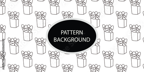 Handrawn fast food pattern background. Trendy scandinavian vector background. Perfect for kids apparel,fabric, textile, nursery, decoration wrapping paper