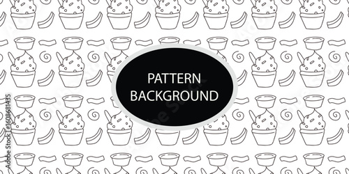 Handrawn fast food pattern background. Trendy scandinavian vector background. Perfect for kids apparel,fabric, textile, nursery, decoration wrapping paper