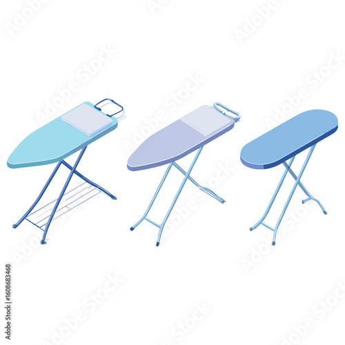modern ironing boards in blue tones