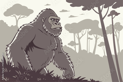 Gorilla in the jungle