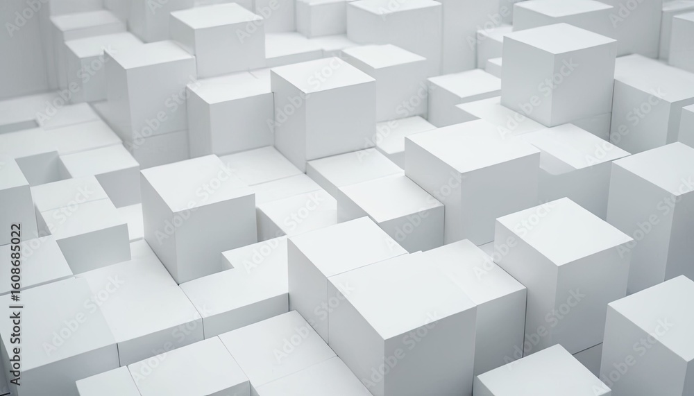Fototapeta premium 3d render of a monochrome background with extruding cubes 3