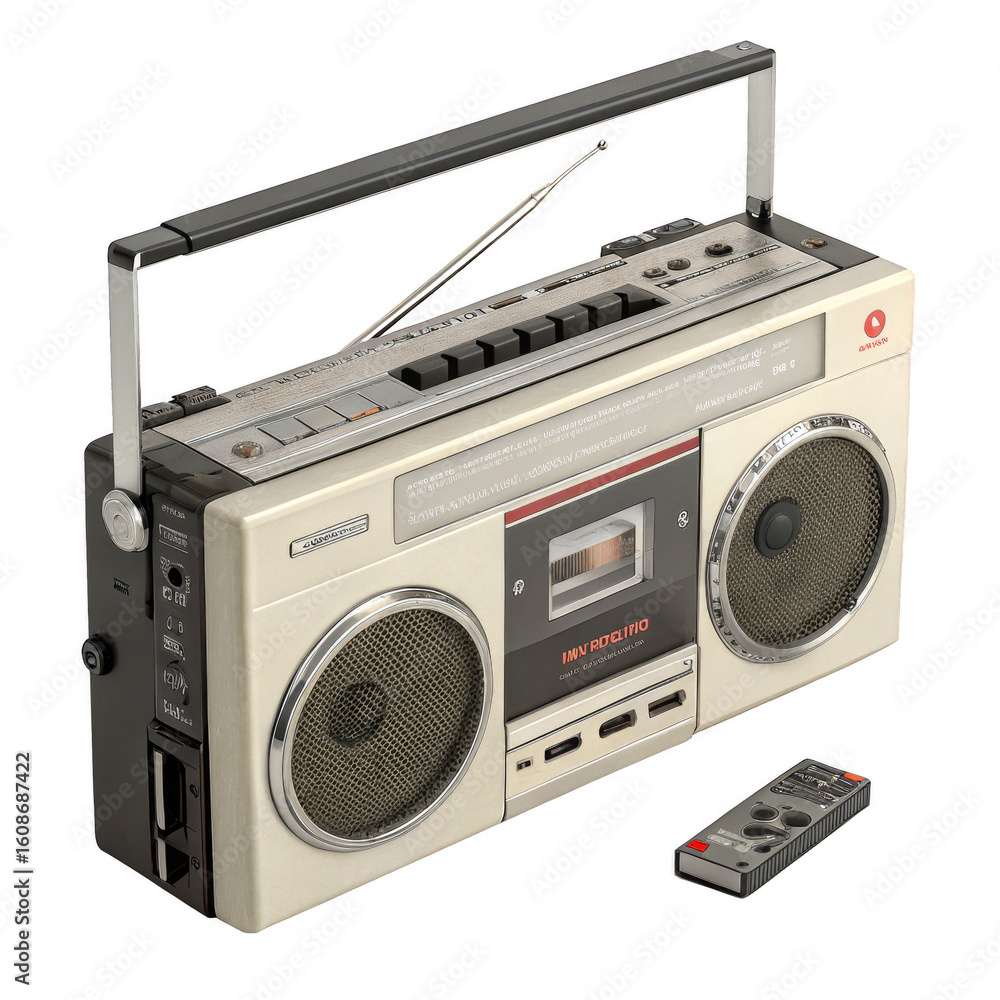 Fototapeta premium portable-radio-tape on a isolated transparent background