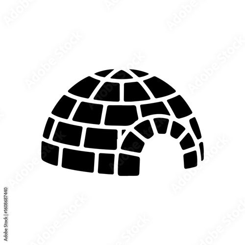  black Igloo silhouette on isolated