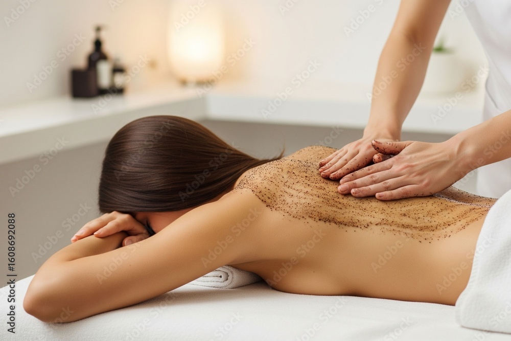 Fototapeta premium Relax Rejuvenate Repeat Coffee Scrub Therapy