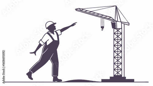 construction worker with crane