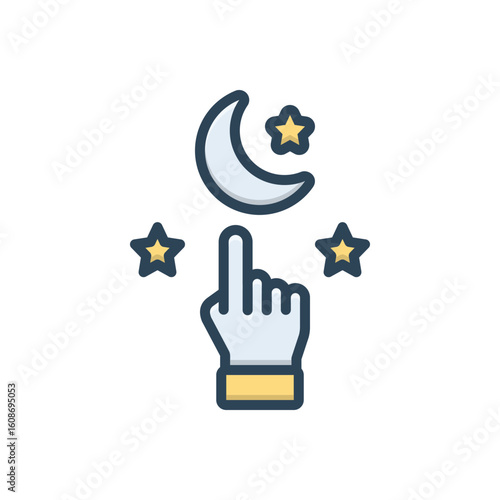 Color illustration icon for god